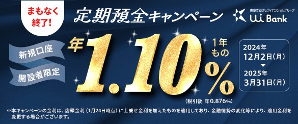 3rd Anniversary　新規口座開設者限定！定期預金キャンペーン